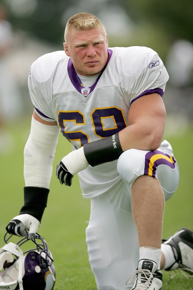 Lesnar impressed during the NFL combine before linking up with the Vikings