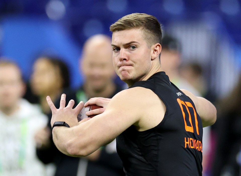 Will Howard, Ohio State quarterback, at the NFL Scouting Combine.