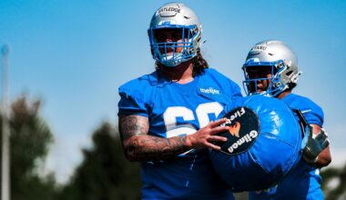 Detroit Lions offensive lineman Tate Ratledge