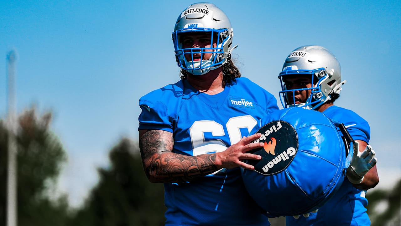 Detroit Lions offensive lineman Tate Ratledge