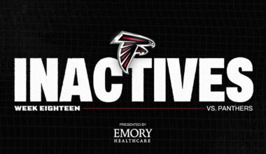 Atlanta Falcons inactives for Week 18 vs. Carolina Panthers