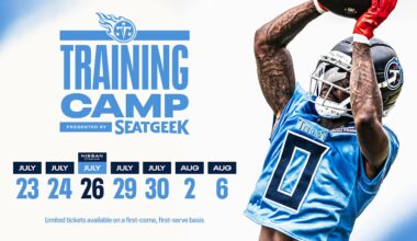 Tennessee Titans Announce Open Dates for Fans at 2025 Training Camp presented by SeatGeek