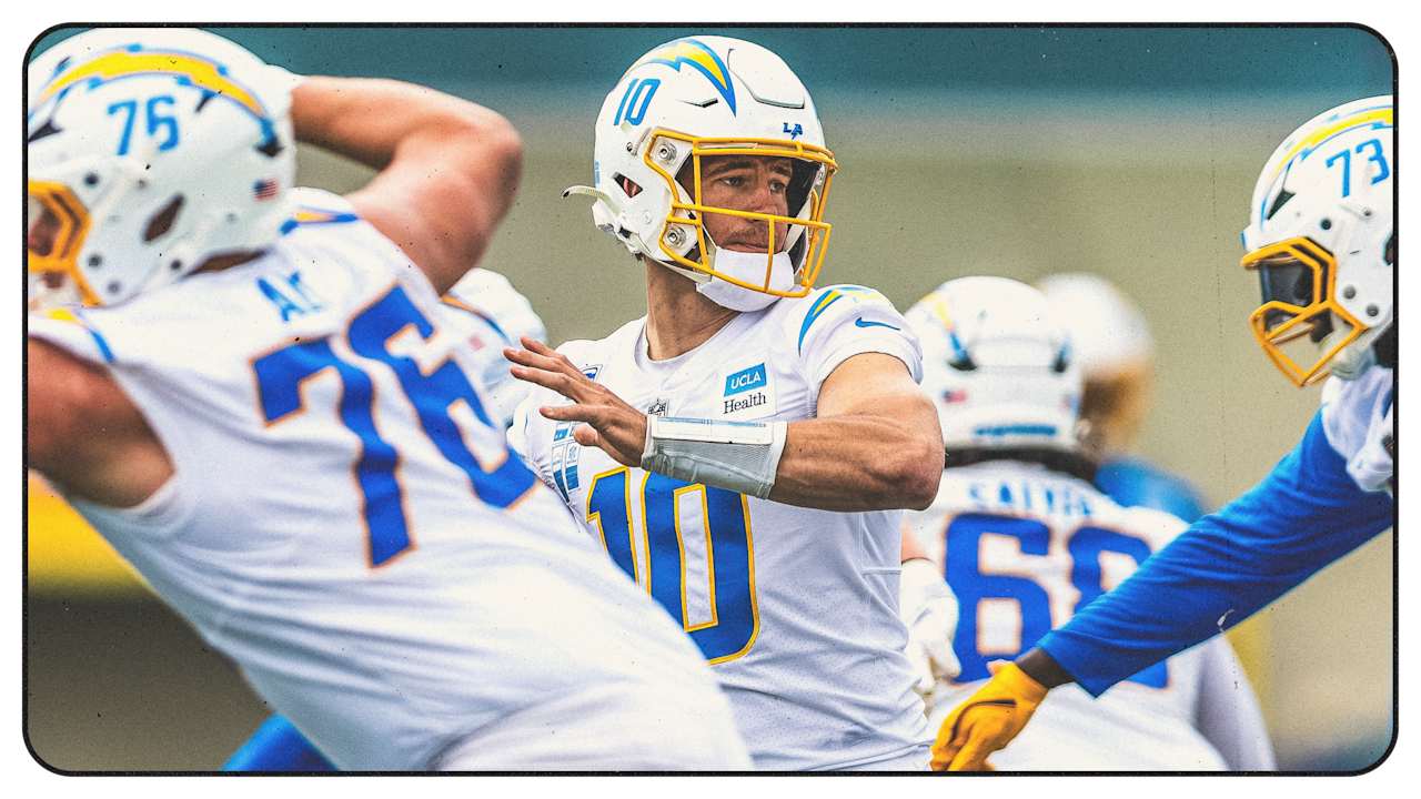 Justin Herbert Airs It Out, Rookies Turn Heads at Chargers OTA Practice