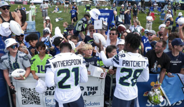 Seattle Seahawks training camp Devon Witherspoon Nehemiah Pritchett...