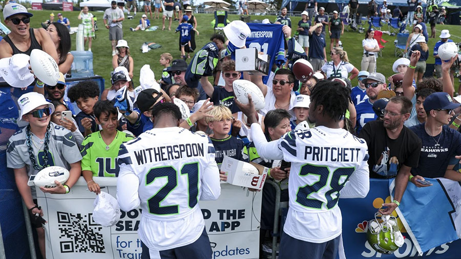 Seattle Seahawks training camp Devon Witherspoon Nehemiah Pritchett...