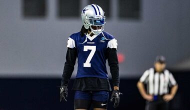 Trevon Diggs reports for minicamp, continues injury rehab