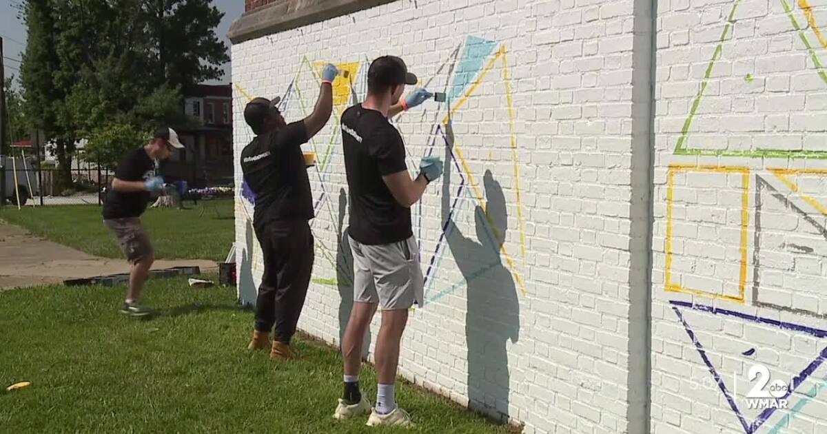 Ravens players volunteer to renovate historic west Baltimore school