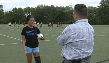 Female flag football athletes prepare for chance at college recruitment