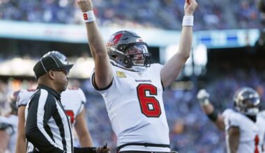 Bucs QB Baker Mayfield looks to remain unbeaten against the Panthers, who cut him in 2022