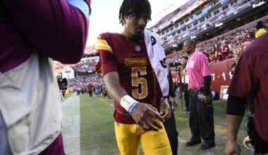 Daniels leaves Commanders' game against Panthers with rib injury