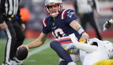 Drake Maye returns after a hit to the head, but same problems persist in Patriots' loss to Chargers