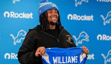 Lions rookie Tyleik Williams appears to have changed jersey number
