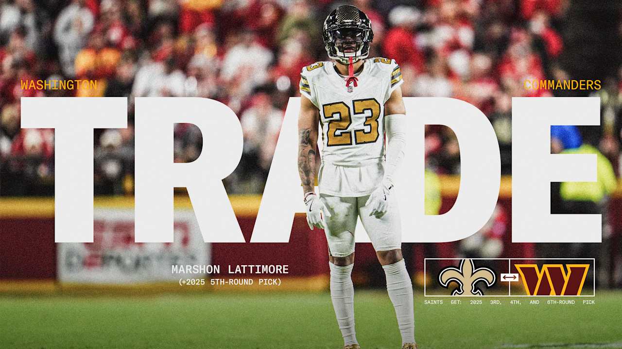 Commanders acquire CB Marshon Lattimore via trade with Saints