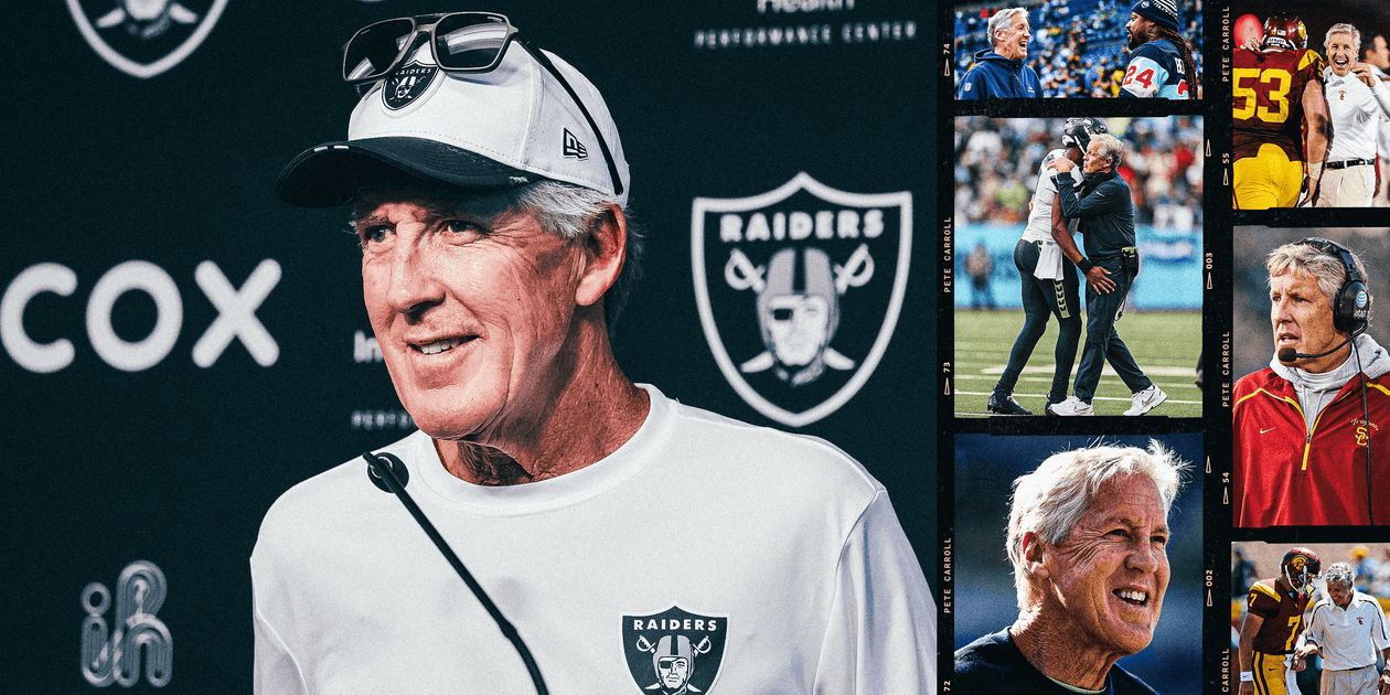 How Raiders coach Pete Carroll, the NFL’s Benjamin Button, is aging so gracefully