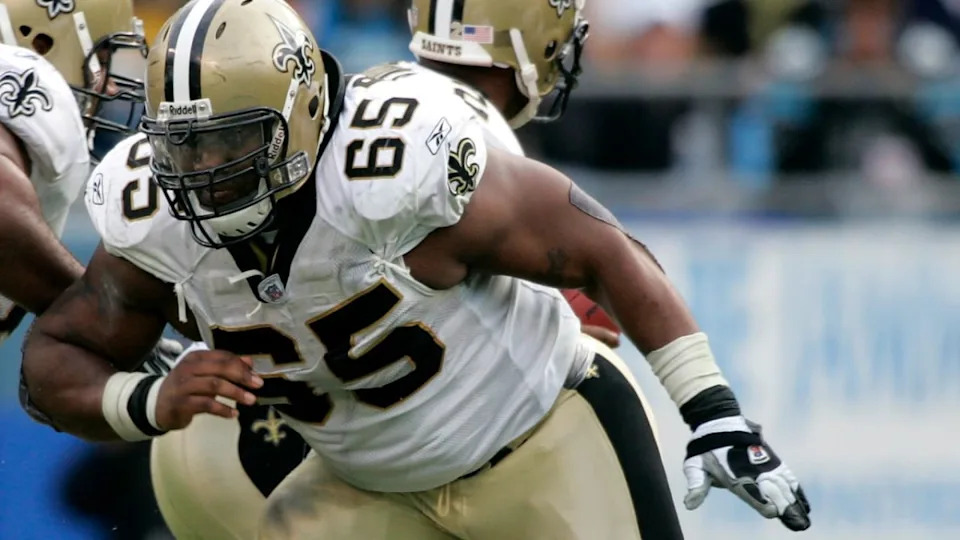 Former New Orleans Saints offensive lineman LeCharles Bentley (65). Credit: neworleanssaints.com 