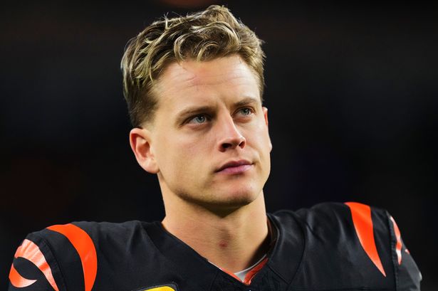 Joe Burrow warms up before an NFL game