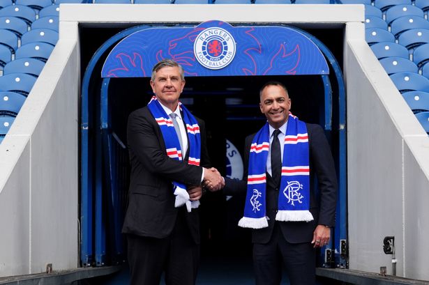 Rangers chairman Andrew Cavenagh (left) and vice chairman Paraag Marathe