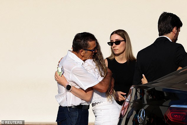 The mother-of-three was seen hugging well wishers as she exited her car near the Chapel of the Resurrection