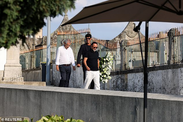 Former Portugal national team coach Fernando Santos (left) arrives at the Chapel of the Igrega Matriz de Gondomar on the day of the funeral ceremony of Diogo Jota and his brother Andre Silva