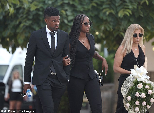 Portuguese player Nelson Semedo, who also played alongside Jota during his time at Wolverhampton Wanderers, arrives for the funeral of the late footballer and his brother