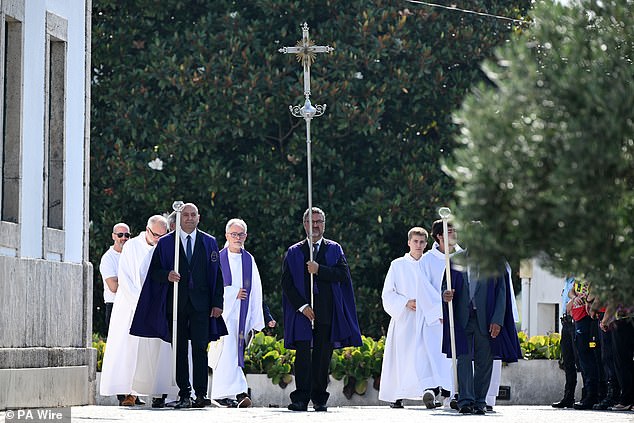The congregation starts at the funeral of Diogo Jota and Andre Silva being held at Igreja Matriz de Gondomar in the town of Gondomar near Porto