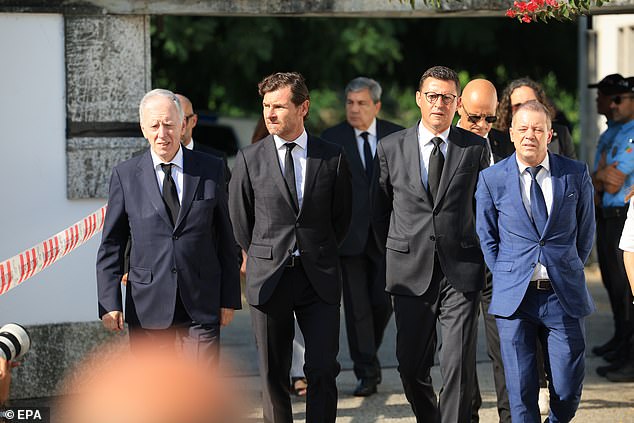 President of FC Porto Andre Villas Boas (second from the left) attends the funeral of late Portugal's player Diogo Jota and his brother Andre Silva, in Gondomar