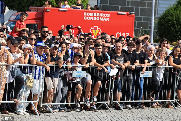 People attend the funeral of late Portugal's player Diogo Jota and his brother Andre Silva, in Gondomar