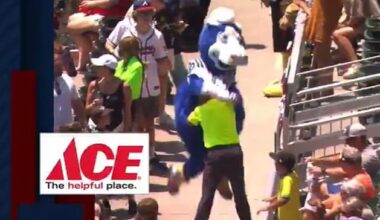 Footage of Colts mascot Blue going over and 'assaulting' a security guard has gone viral