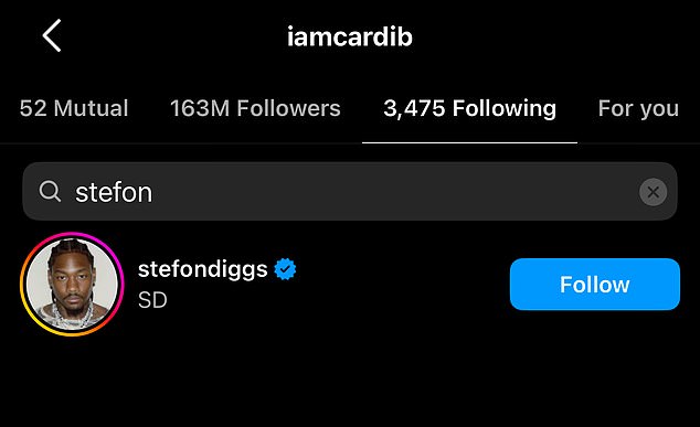 Despite the social media cleanup, Cardi and Stefon still follow each other on Instagram