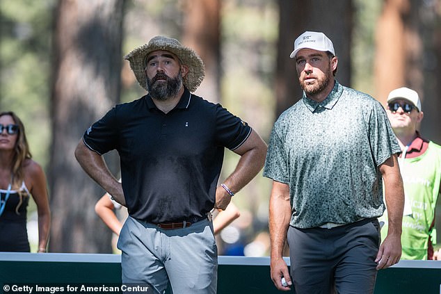 The Kelce brothers played together but their round was disrupted by the animal on Friday