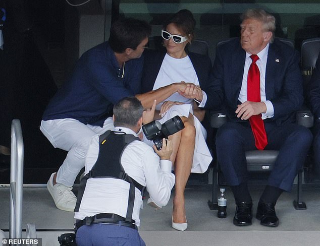 Tom Brady was spotted watching the Club World Cup with President Donald Trump