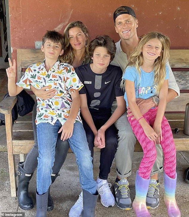 Tom Brady pictured with ex-wife Gisele Bundchen and his family during happier times