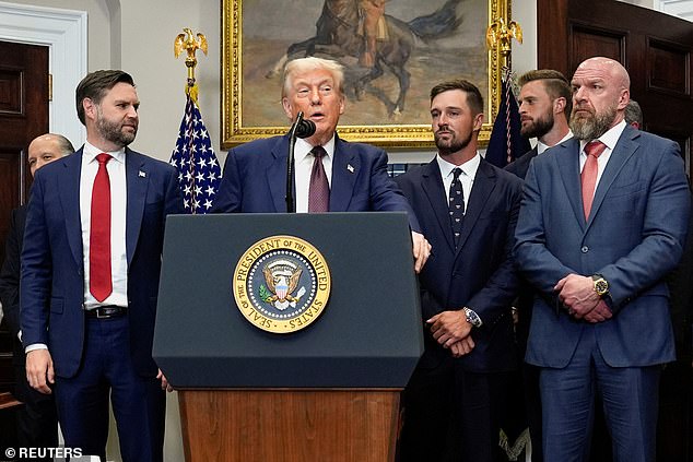 Donald Trump hosted multiple professional athletes at the White House on Thursday