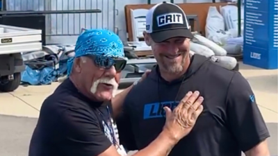 Watch: Lions head coach Dan Campbell and Hulk Hogan film surprise commercial after Detroit practice