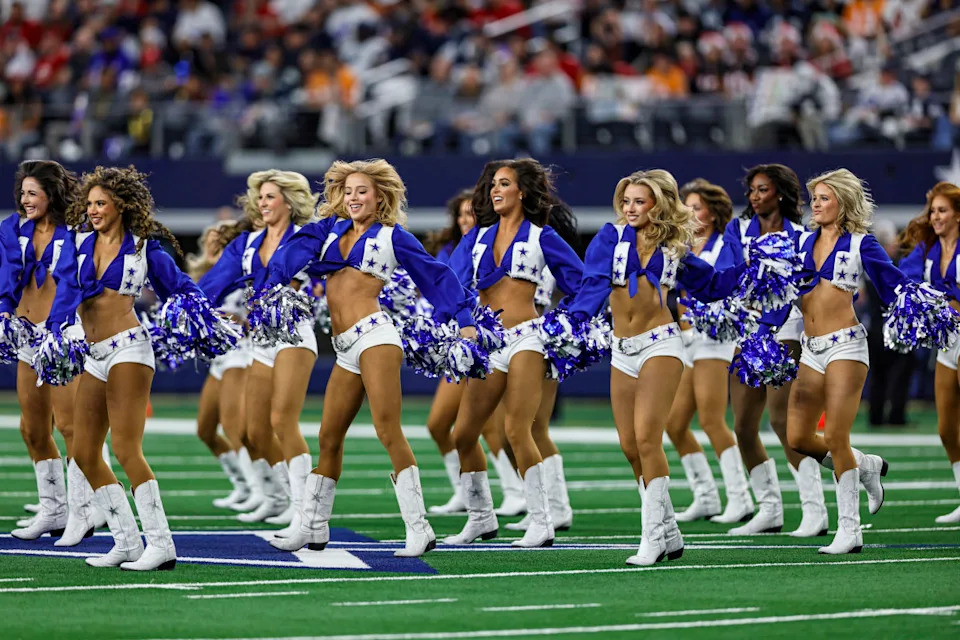 ARLINGTON, TX - DECEMBER 22: The Dallas Cowboys Cheerleaders perform during the game between the Dallas Cowboys and the Tampa Bay Buccaneers on December 22, 2024 at AT&T Stadium in Arlington, Texas. (Photo by Matthew Pearce/Icon Sportswire via Getty Images)Icon Sportswire&sol;Getty Images