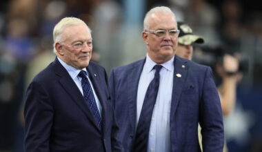 Dallas Cowboys owner Jerry Jones and son Stephen Jones