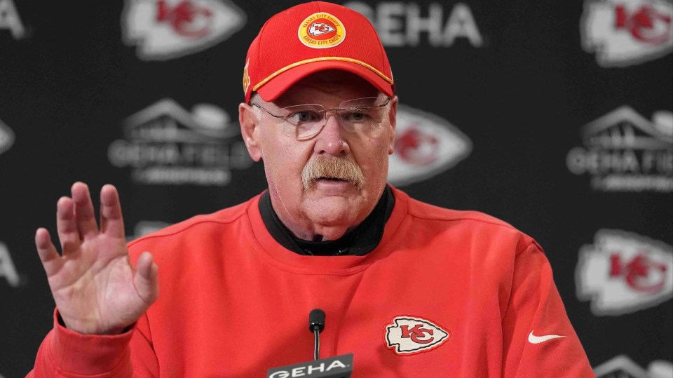 Andy Reid, Kansas City Chiefs head coach, at a press conference.