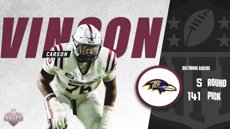 Vinson Selected by the Baltimore Ravens in Fifth Round