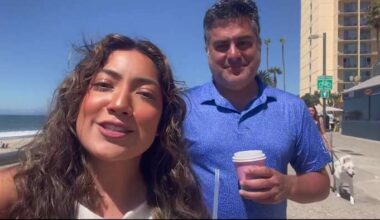 Morning coffee on Ventura Beach before Dallas Cowboys opening ceremony