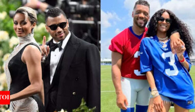 Ciara stuns in jean shorts and Giants gear, effortlessly outshining Russell Wilson at training camp | NFL News