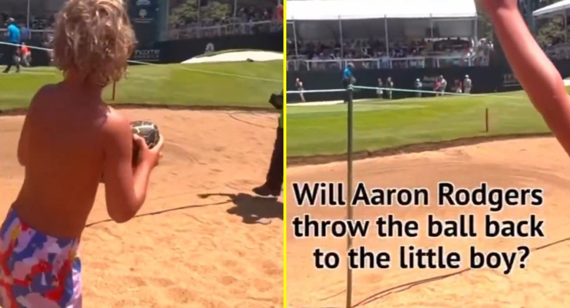 Fans divided after Aaron Rodgers throws 'heartbroken' kid's ball away and fires back at Terry Bradshaw criticism