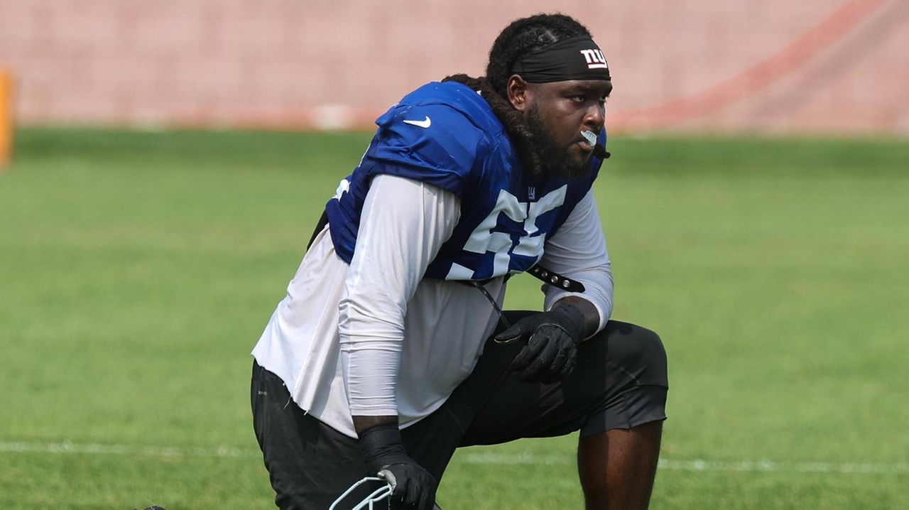 Giants offensive tackle James Hudson fighting the good fight with new teammates