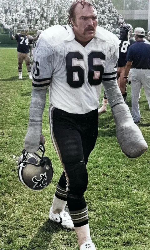 Former New Orleans Saints offensive lineman Conrad Dobler (66). Credit: @ProFootballHOF on X