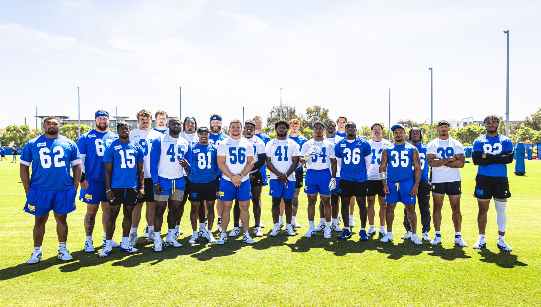 The 2025 Los Angeles Rams rookies will visit Cedars-Sinai on Friday, June 13. Photo by Los Angeles Rams.