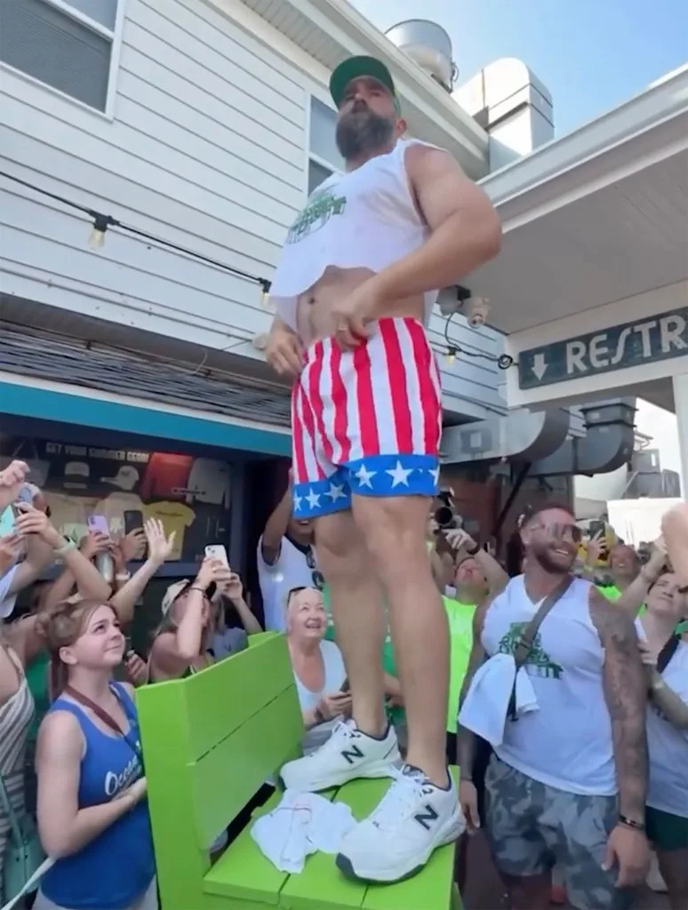 “One of the great days we all can set aside our differences in this country, and enjoy the one thing we all share in common. That we are American!” Kelce captioned his Instagram post. eaglesautism/Instagram