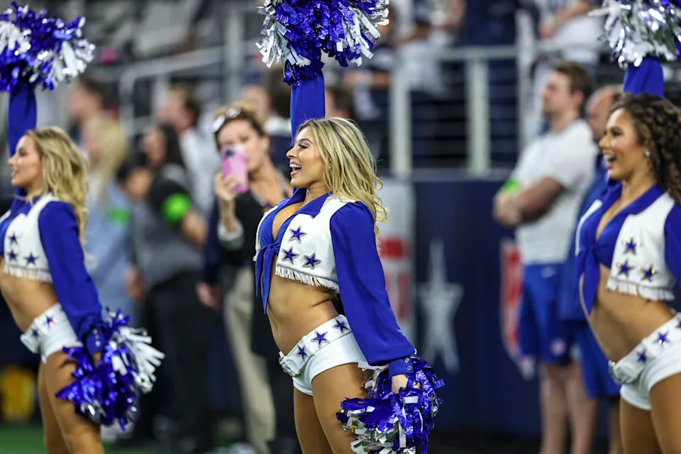ARLINGTON, TX - DECEMBER 30: The Dallas Cowboys Cheerleaders perform during the game between the Dallas Cowboys and the Detroit Lions on December 30, 2023 at AT&T Stadium in Arlington, Texas. (Photo by Matthew Pearce/Icon Sportswire via Getty Images)Icon Sportswire/Getty Images