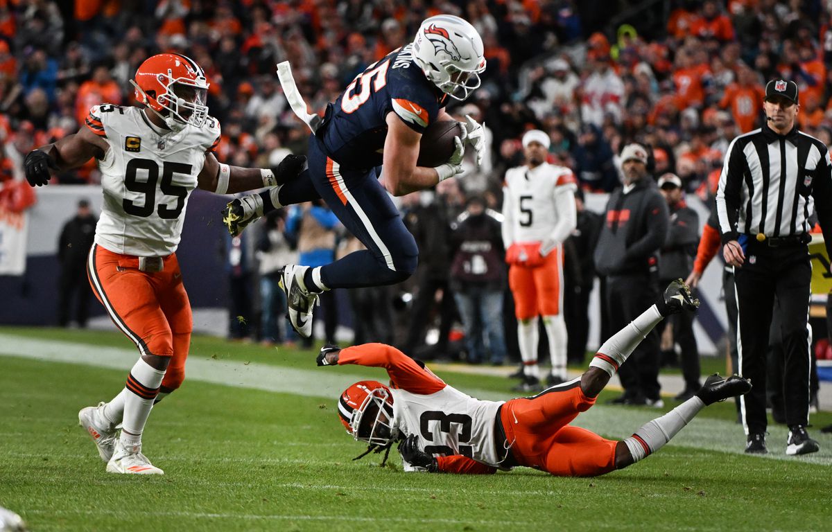 Denver Broncos tak on the Cleveland Browns at Empower Field at Mile High in Denver.
