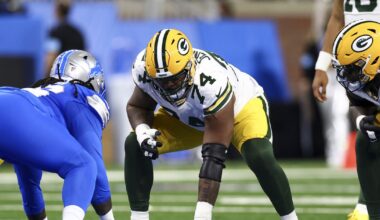 Elgton Jenkins has a back injury, is expect to end contract dispute