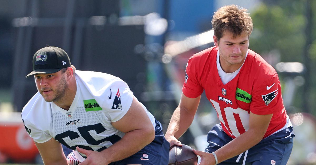 Patriots’ new center thoroughly impressed by Drake Maye