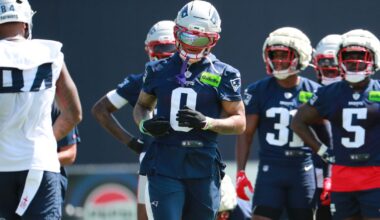 Christian Gonzalez leaving Patriots training camp practice with injury